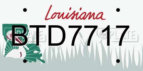 BTD7717 Louisiana License Plate