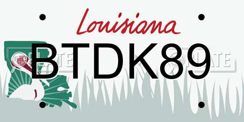 BTDK89 Louisiana License Plate