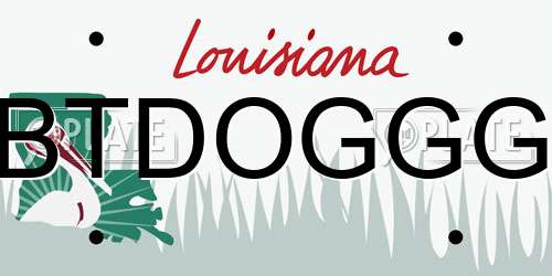 BTDOGGG Louisiana License Plate