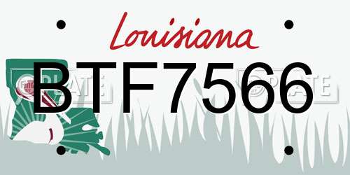 BTF7566 Louisiana License Plate