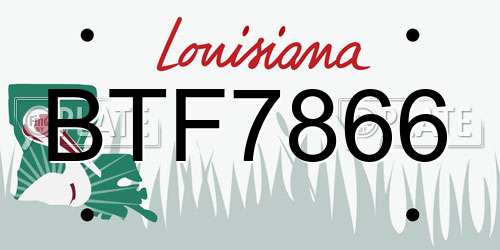 BTF7866 Louisiana License Plate