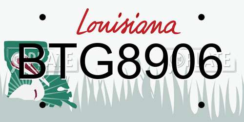 BTG8906 Louisiana License Plate