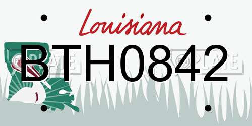 BTH0842 Louisiana License Plate