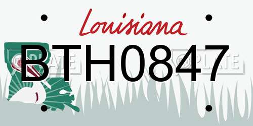BTH0847 Louisiana License Plate