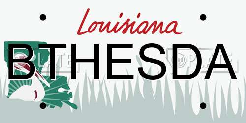 BTHESDA Louisiana License Plate
