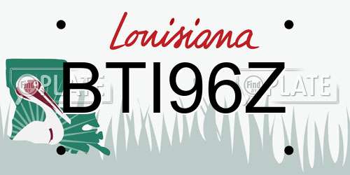 BTI96Z Louisiana License Plate