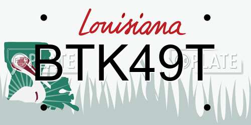 BTK49T Louisiana License Plate