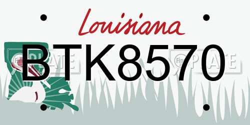 BTK8570 Louisiana License Plate