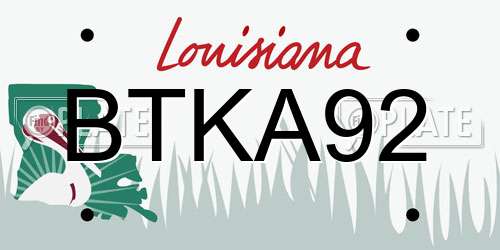 BTKA92 Louisiana License Plate