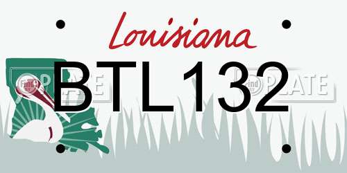 BTL132 Louisiana License Plate