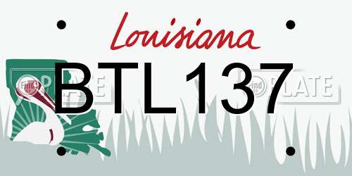 BTL137 Louisiana License Plate