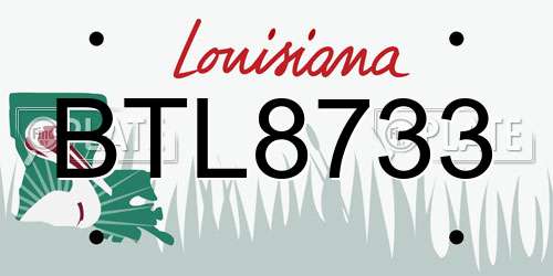 BTL8733 Louisiana License Plate