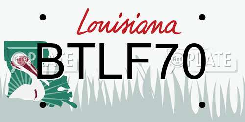 BTLF70 Louisiana License Plate