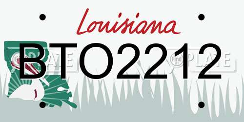 BTO2212 Louisiana License Plate
