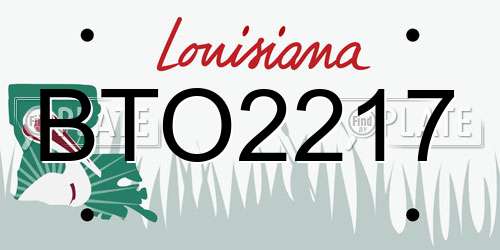 BTO2217 Louisiana License Plate