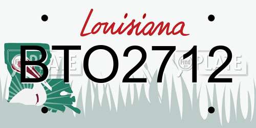 BTO2712 Louisiana License Plate