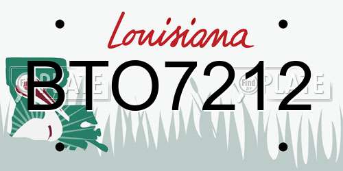 BTO7212 Louisiana License Plate