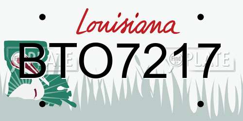 BTO7217 Louisiana License Plate