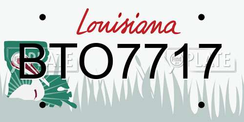 BTO7717 Louisiana License Plate