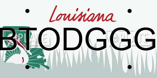 BTODGGG Louisiana License Plate
