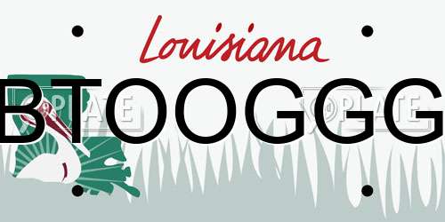 BTOOGGG Louisiana License Plate