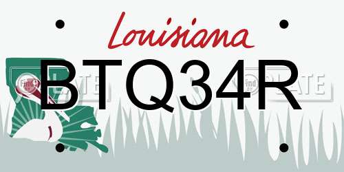 BTQ34R Louisiana License Plate