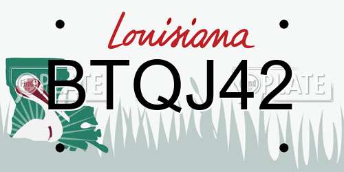 BTQJ42 Louisiana License Plate
