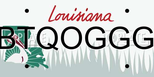 BTQOGGG Louisiana License Plate