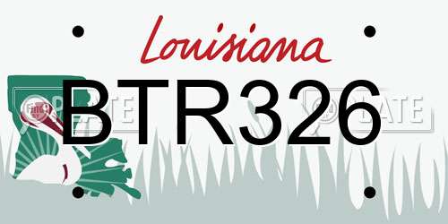 BTR326 Louisiana License Plate