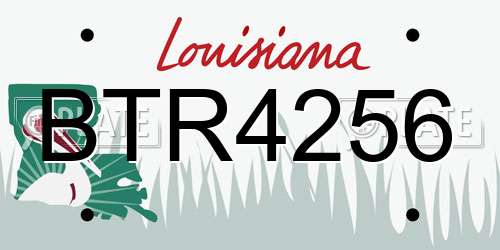 BTR4256 Louisiana License Plate