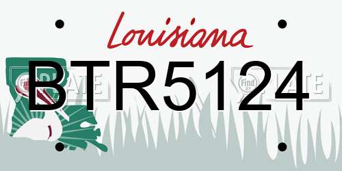 BTR5124 Louisiana License Plate