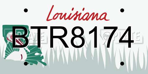 BTR8174 Louisiana License Plate