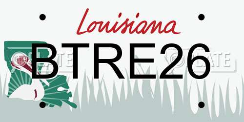 BTRE26 Louisiana License Plate