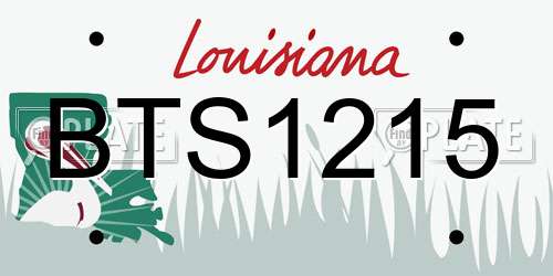 BTS1215 Louisiana License Plate