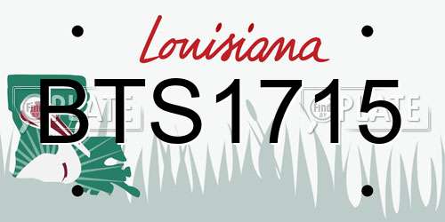 BTS1715 Louisiana License Plate