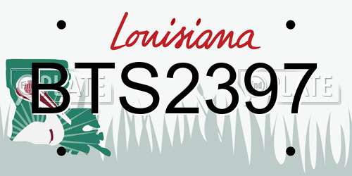 BTS2397 Louisiana License Plate