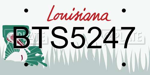 BTS5247 Louisiana License Plate