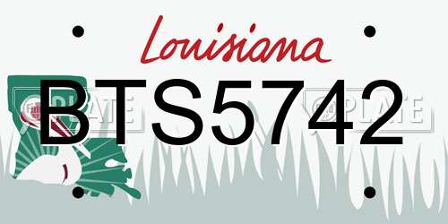 BTS5742 Louisiana License Plate
