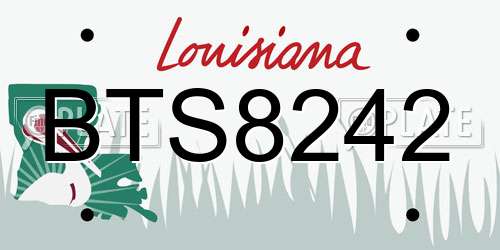 BTS8242 Louisiana License Plate
