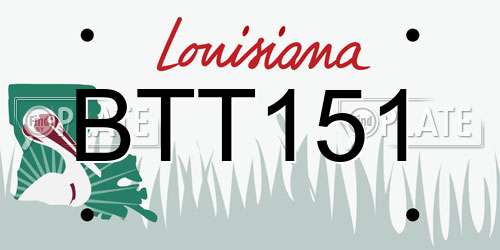 BTT151 Louisiana License Plate