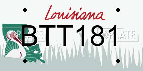 BTT181 Louisiana License Plate