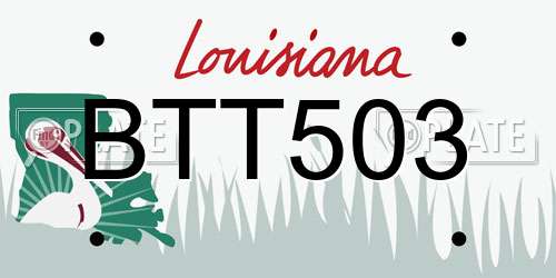 BTT503 Louisiana License Plate