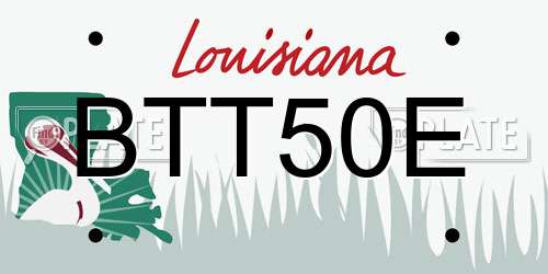BTT50E Louisiana License Plate