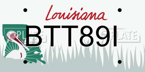 BTT89I Louisiana License Plate