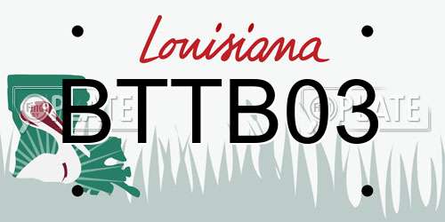 BTTB03 Louisiana License Plate