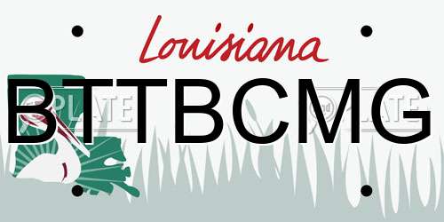 BTTBCMG Louisiana License Plate