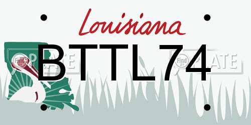 BTTL74 Louisiana License Plate