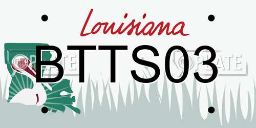 BTTS03 Louisiana License Plate