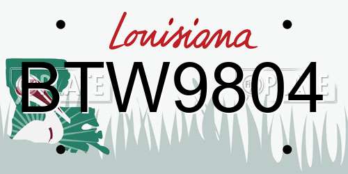 BTW9804 Louisiana License Plate