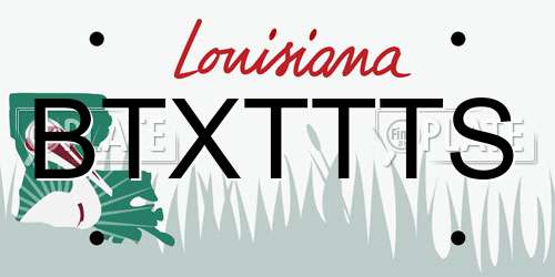 BTXTTTS Louisiana License Plate